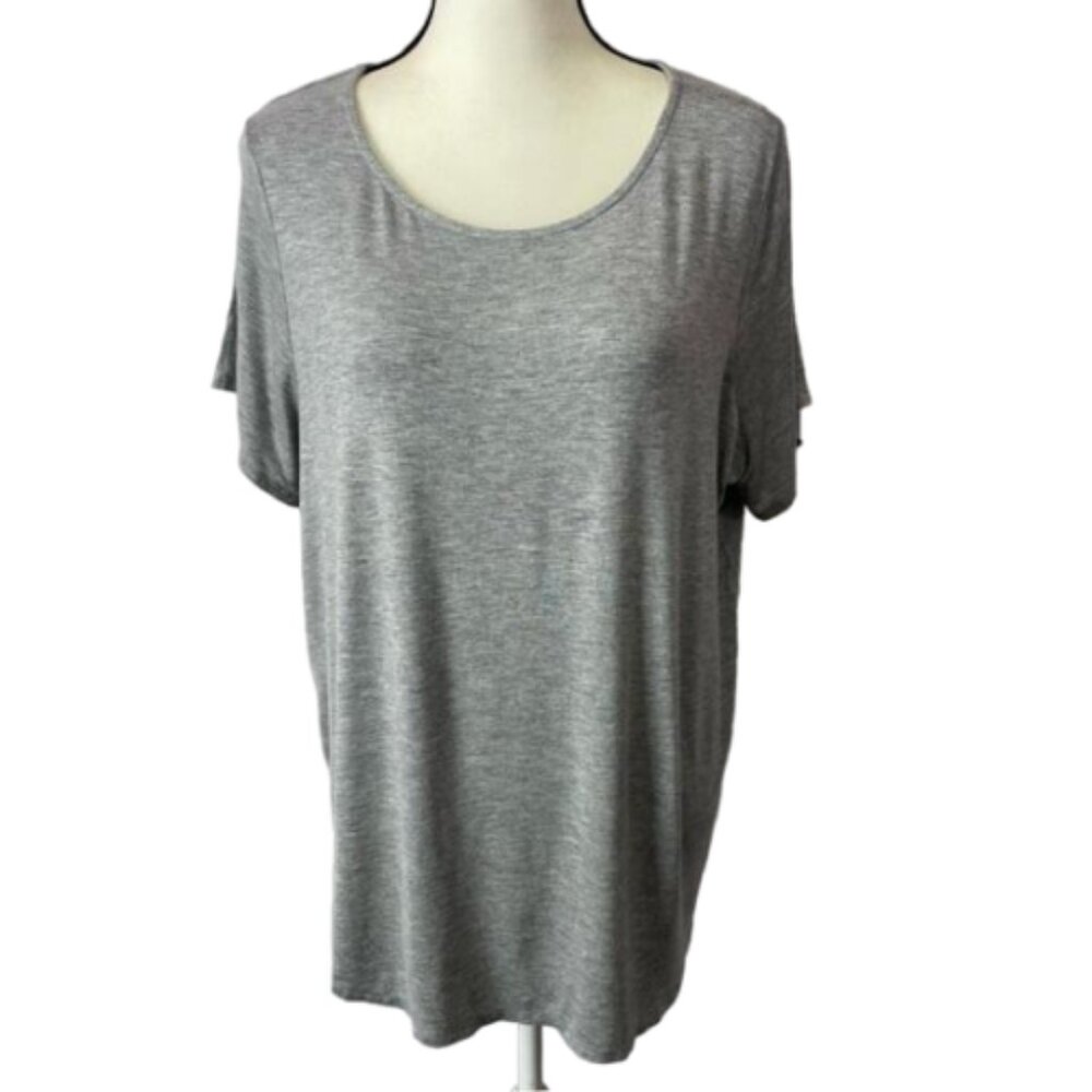 Philosophy Republic Clothing Quality Gray Tee Pleated Back Top Sz.1x #1468